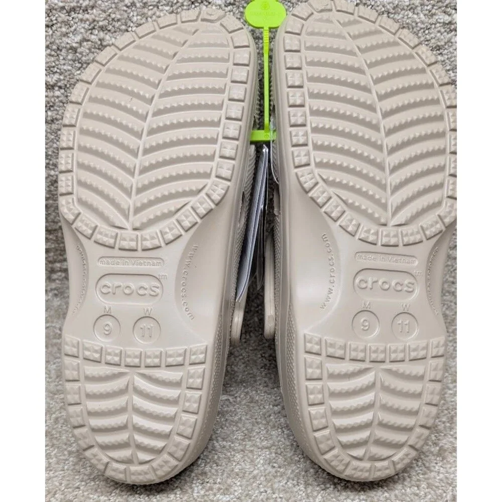 Crocs 10126-2V3 Unisex Flat Heel Beige Closed Toe Slip-On Clog Shoes Size W11/M9